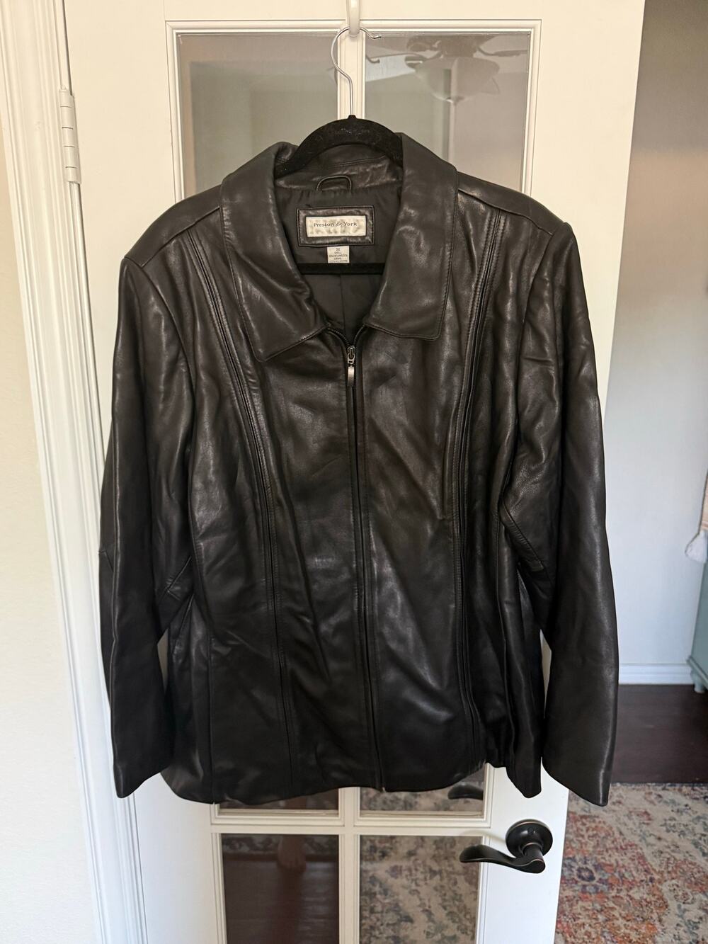 Vintage Preston & York 3X Black Genuine Lambskin Leather Jacket 90s Y2K
